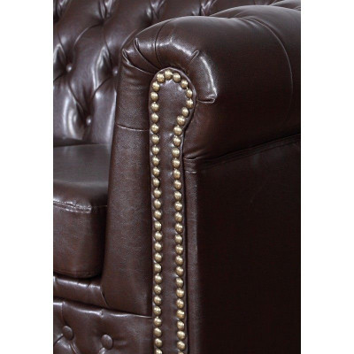 Chesterfield Sofagarnitur Sofa Polster Design Leder Stoff Garnituren 3+2 Couch