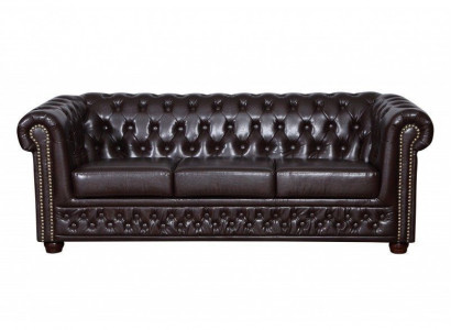 Chesterfield Sofagarnitur Sofa Polster Design Leder Stoff Garnituren 3+2 Couch