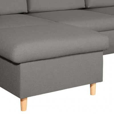 Design Ecksofa U-form Bettfunktion Couch Leder Textil Sofas Schlafsofa