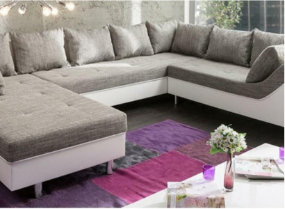 Design Ecksofa Uform Modern Sofas Couch Wohnlandschaft Schlaf Bett