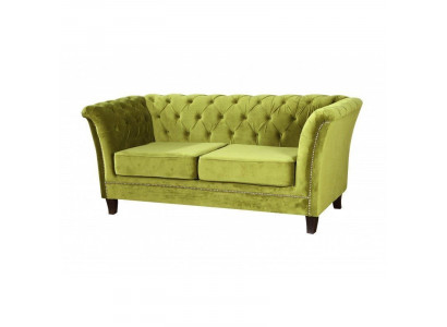 Chesterfield Schlafsofa 2 Sitzer Sofa Bettfunktion Couch Polster Sofas
