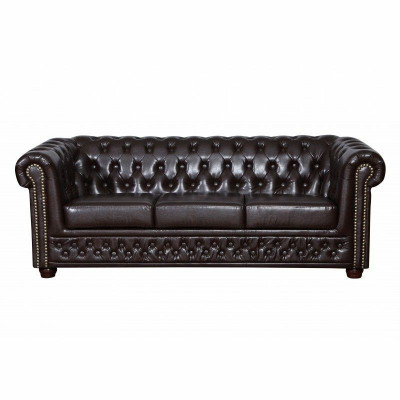 Chesterfield Sofagarnitur Sofa 3+1 Couch Polster Set Sofas Couchen Leder Möbel