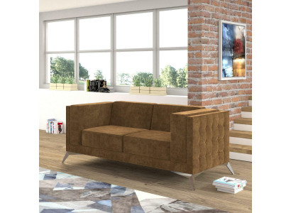 Chesterfield Polster Couch Stoff Couchen Sofa Sitz Garnitur Zweisitzer 2 Sitzer
