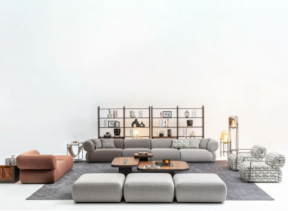 Sofagarnitur Sechssitzer Dreisitzer Hocker Couchen Moderne Garnitur Set