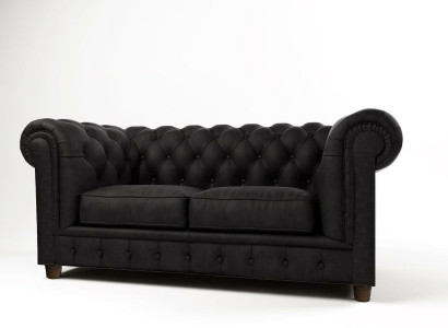 Design Chesterfield Sofa 2Sitzer Couch Polster Leder Sofas Wohnzimmer