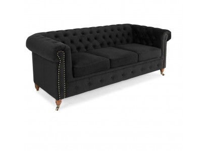 Chesterfield 3 Sitzer Couch Textil Stoff Sofa Edles Design Klassische Möbel Neu