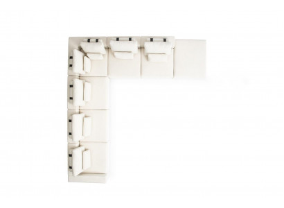 Weiße Wohnlandschaft Wohnzimmer L-Form Sofa Polster Designer Möbel Stil