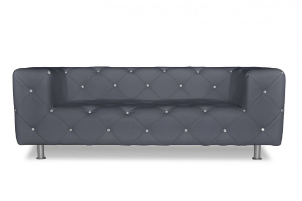 Dreisitzer Couch Polster Design Sofa 3er Sitz Sofas Zimmer Chesterfield Grau Neu