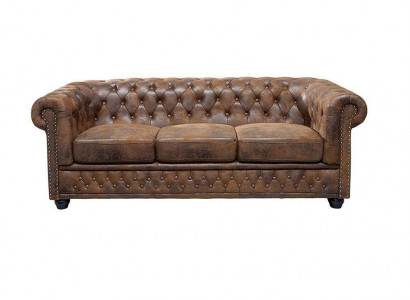 Couch Polster Sofa Textil Chesterfield Couchen Garnitur 3 Sitzer Dreisitzer