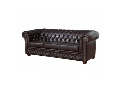 Dreisitzer Couch Polster Design Sofa 3er Sitz Sofas Zimmer Braun Luxus