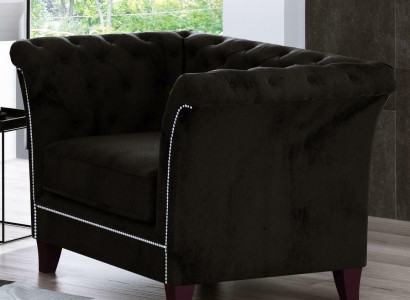 Chesterfield Sessel Couch Polster 1 Sitzer Samt Design Couchen Deko Sofas