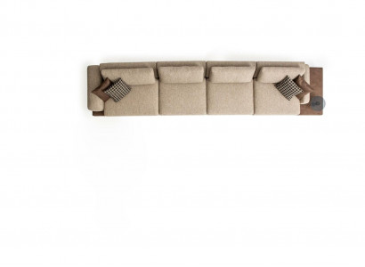 Sofa 6 Sitzer Couch Polster Textil Luxus Wohnzimmer Modern Möbel Stoff