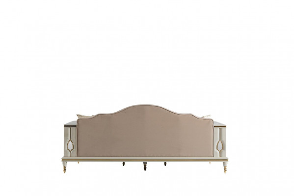 Sofa 3 Sitzer Beige Möbel Wohnzimmer Chesterfield Luxus Design Neu