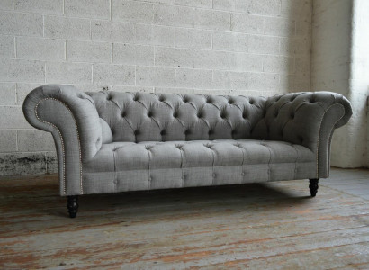Design Chesterfield Sofa 3 Couch Sofa Set Stoff Polster Leder Dreisitzer Couchen