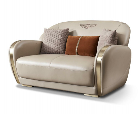 Stilvolle Taupe Sofagarnitur Polstersofa Set 3+2 Leder Couchen Wohnzimmer Möbel