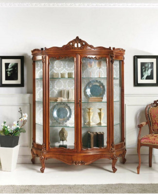 Glasschrank Vitrine Anrichte Möbel Holzschrank xxl Vitrinen Luxus Schrank Holz