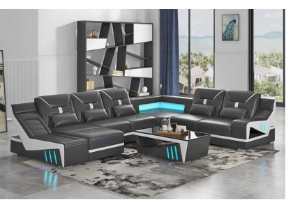 Wohnlandschaft Sofa U Form Ecksofa Designersofa Schwarz Eckgarnitur