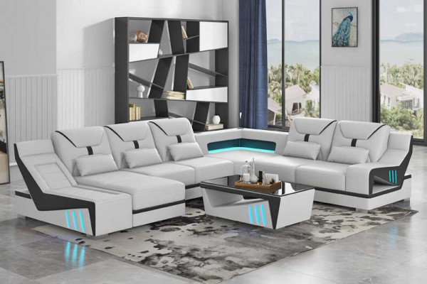 Wohnlandschaft Sofa U Form Ecksofa Designersofa Schwarz Eckgarnitur