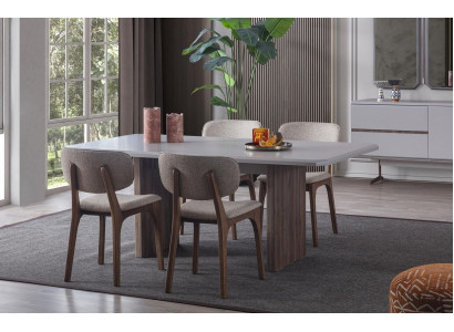 Designer Esszimmer set Besteht aus 5tlg. Esstisch und 4x Modern Stühle