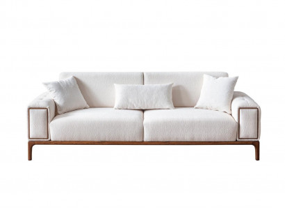 Sofa 3 Sitzer Modern Möbel Weiße Farbe Wohnzimmer Luxus Dreisitzer