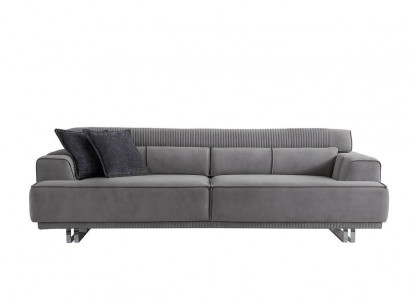 Sofa 3 Sitzer Modern Möbel Grau Wohnzimmer Luxus Einrichtung 235cm
