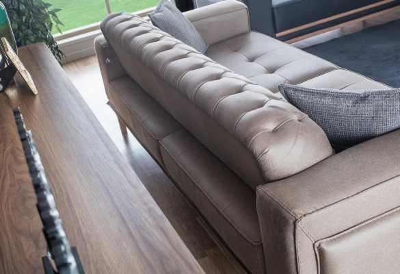 Sofa 4 Sitzer Design Sofas Polster Grau Textil Relax Sitz Möbel Modern