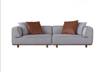Sofa 4 Sitzer Design Sofas Polster Grau Textil Relax Sitz Möbel 272cm xl