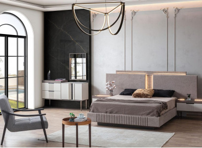 Design Schlafzimmer 5 tlg. Schlafzimmer Set Bett Nachttisch Schminktisch