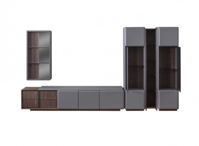 Exklusive Wohnzimmer Set TV-Schrank 2x Vitrine Wandregal Regale 4tlg.