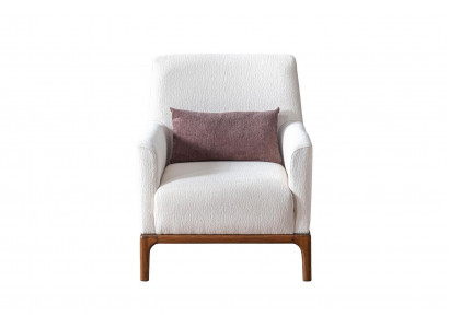 Design Sessel 1 Sitzer Luxus Relax Textil Weiß Sessel in Wohnzimmer Club Lounge