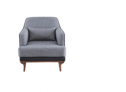 Sessel Modern Grau Wohnzimmer Sitzmöbel Textil Design Möbel Einsitzer