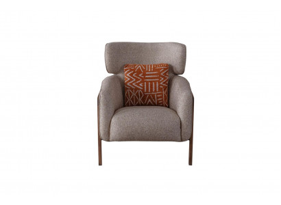 Sessel Modern Beige Wohnzimmer Textil Luxus Design Möbel Lounge Club