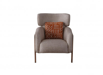 Sessel Modern Beige Wohnzimmer Textil Luxus Design Möbel Lounge Club