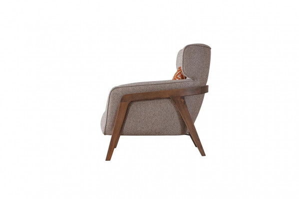 Sessel Modern Beige Wohnzimmer Textil Luxus Design Möbel Lounge Club