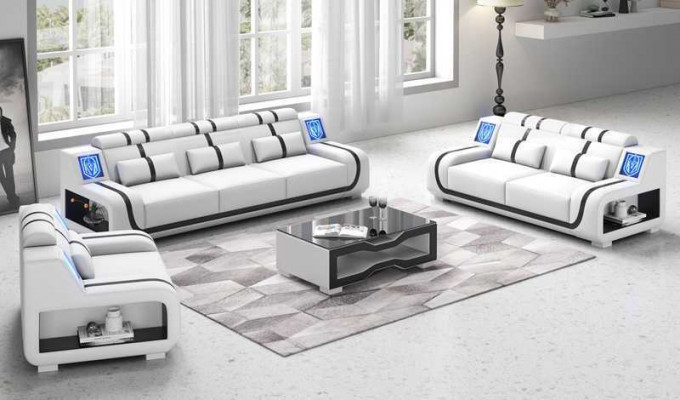 Wohnzimmer Komplette Ledersofas Couchgarnitur Sofagarnitur Braun 3tlg