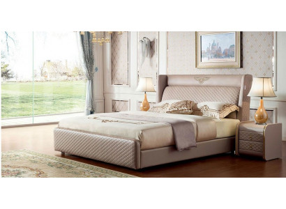 Bett 2x Nachttisch Tische Schlafzimmer Set Designer Luxus Bettgestellt