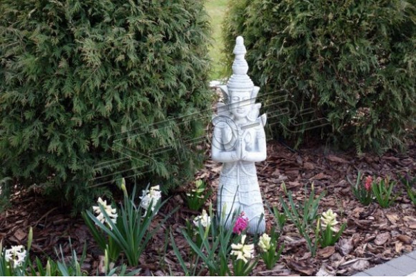 Buddha Skulptur in Steinoptik. Große Figur Skulptur für Garten Dekorative