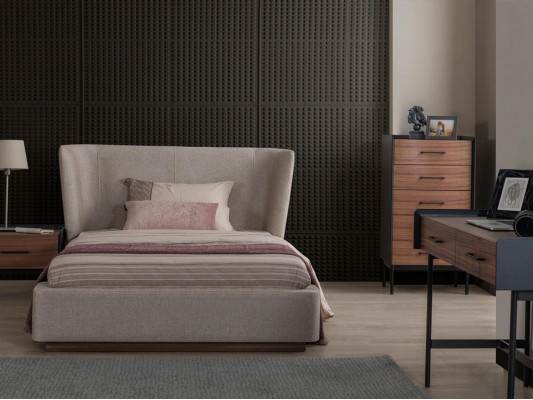Design Komplett 4tlg Schlafzimmer Bett Nachttisch Modern Kommode Neu
