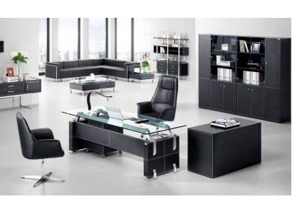 Design Luxus Möbel 2-tlg Büro Set Eckschreibtisch und Aktenschrank