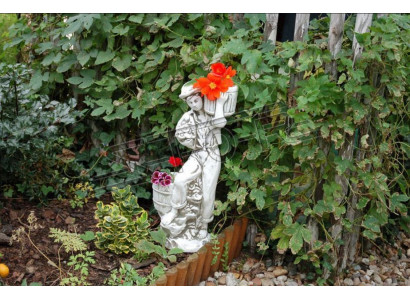 Figur Blumenkübel Weiß Pflanz Kübel Dekoration Figur Blumentöpfe Garten