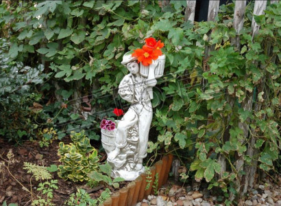 Figur Blumenkübel Weiß Pflanz Kübel Dekoration Figur Blumentöpfe Garten
