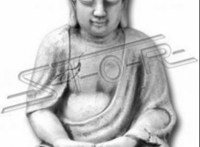 Figur Buddha Skulptur in Steinoptik. Große Dekorative Skulptur für Garten