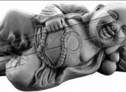 Figur Buddha Skulptur in Steinoptik. Große Skulptur für Garten Dekorative