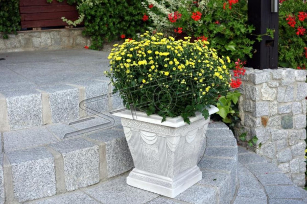 Figur Weiß Blumenkübel Pflanz Kübel Figur Dekoration Blumentöpfe Garten