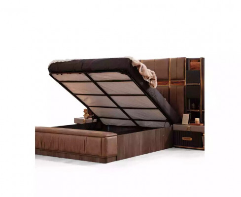 Garnitur Luxus Schlafzimmer Doppelbett Garnitur Bett Set 4tlg Beige