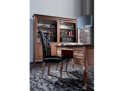 Klassischer Schreibtisch mit Sessel Luxus Büro Einrichtung Holz Möbel