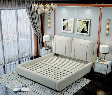Lederbett Neu Betten Polsterbett Doppelbett Designer Bett Ehebett