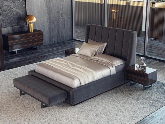 Luxus Modern Set Schlafzimmer Doppel Bett Komplett 2x Nachttische Kommode