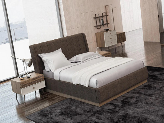 Schlafzimmer Modern Doppel Bett 2x Nachttische Holz Komplett 3tlg Luxus