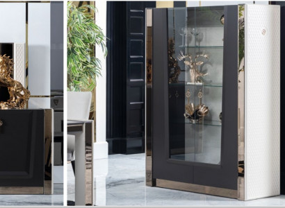 Vitrine Esszimmer Anrichte Holz Schränke Wohnzimmer Möbel Anrichte Glas Schrank